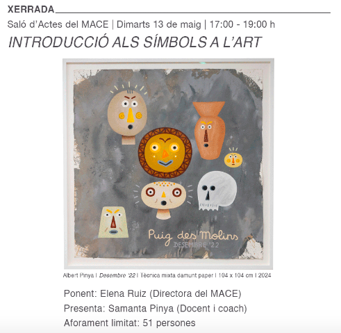 Imatge “Els símbols a les arts visuals” el seminari que permetrà dormir al MACE per celebrar el Dia Internacional dels Museus